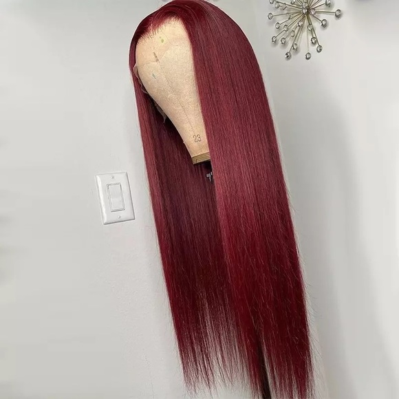 22 inch burgundy human hair wig - Picture 3 of 5